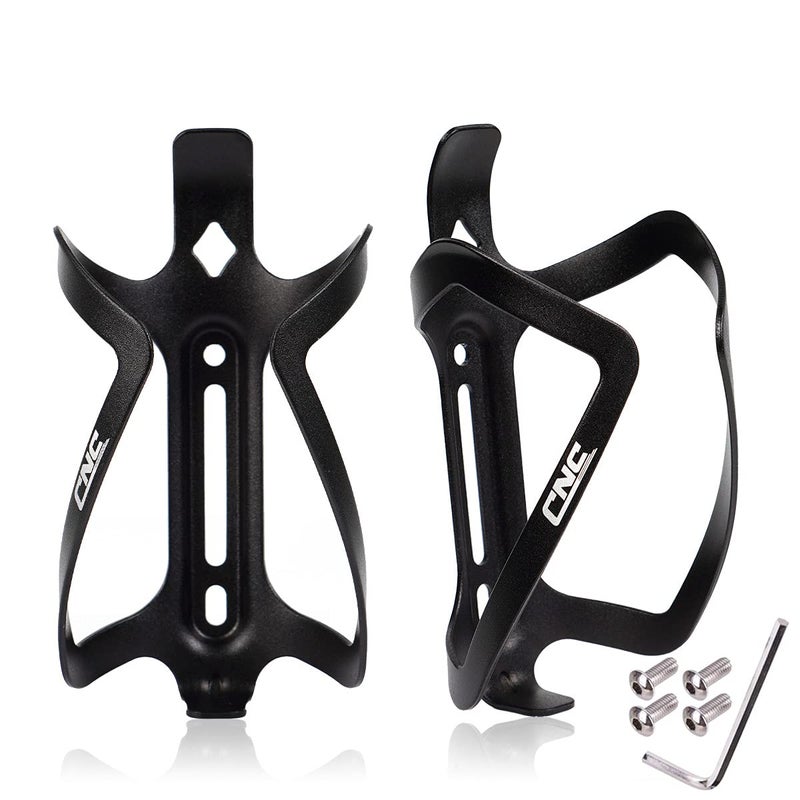 CNC Bike Water Bottle Holder, 2-Pack Bike Water Bottle Cage for Road Bike/Mountain Bikeï¼ŒBlack - Image 1